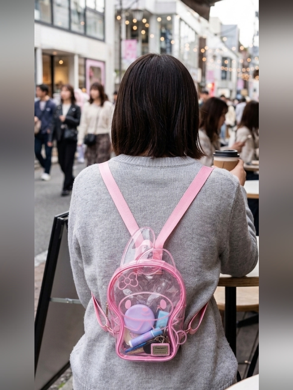 My Melody Pink Transparent Figural Mini Backpack